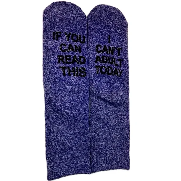 3/$25 FUNNY QUOTE SAYINGS SOCKS I CAN’T ADULT TODAY SOCK SIZE 10-13 SHO… - Picture 3 of 8